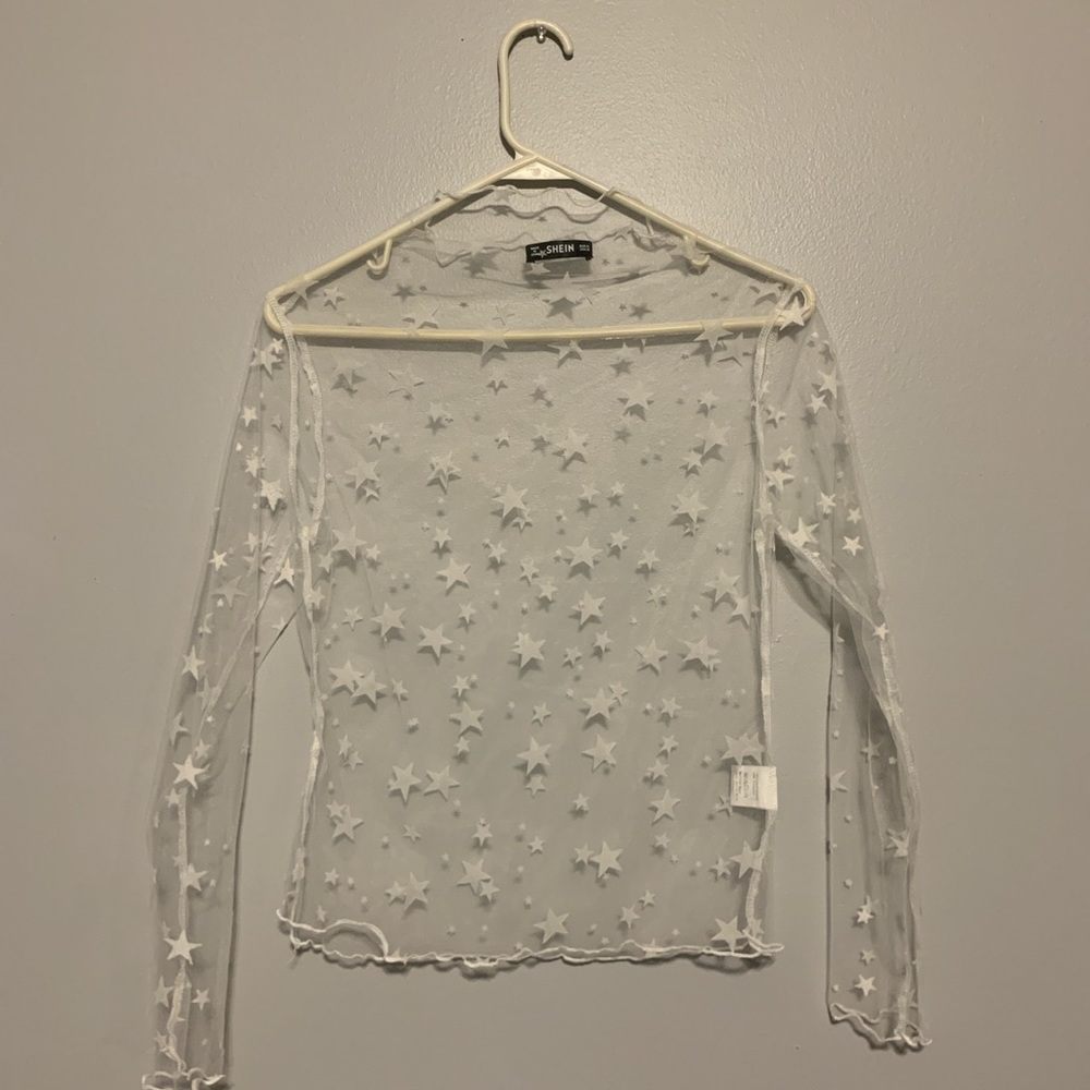 Star mesh top long sleeve